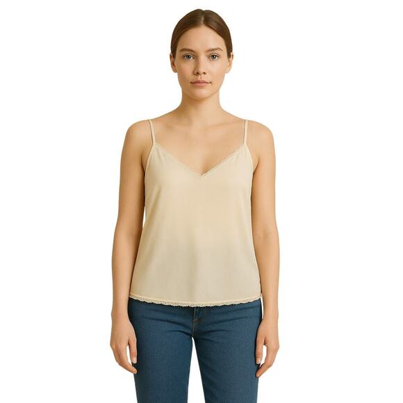Anthropologie E by Eloise Silk Lace Tank Top in Cream size XS NWT - Picture 1 of 8